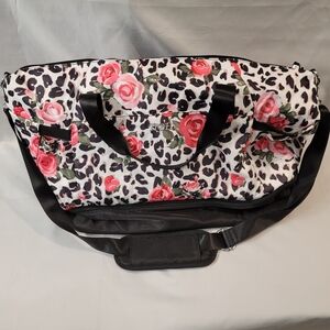 TIBES Floral Leopard Duffel Bag Set – 3-Piece Weekender / Gym / Travel